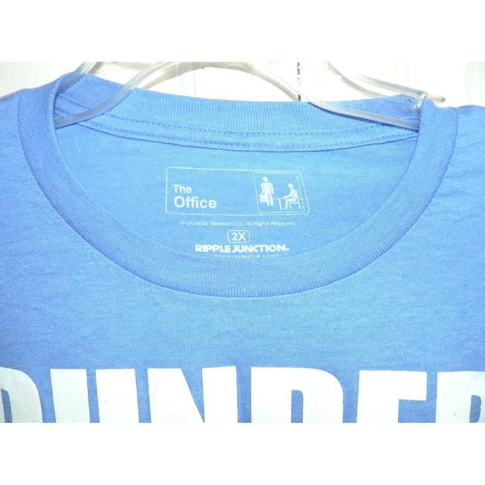 The Office Men's Dunder Mifflin Logo Cotton Blend Short Sleeve T-Shirt Blue 2X - Picture 5 of 7